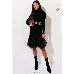 Long Sleeve Turtleneck Midi Dress